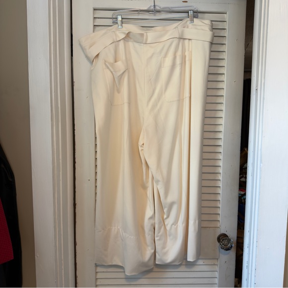 J. Crew Belted Wide Leg Trouser in City Twill Soft Ivory size 22 NWT - Picture 6 of 13